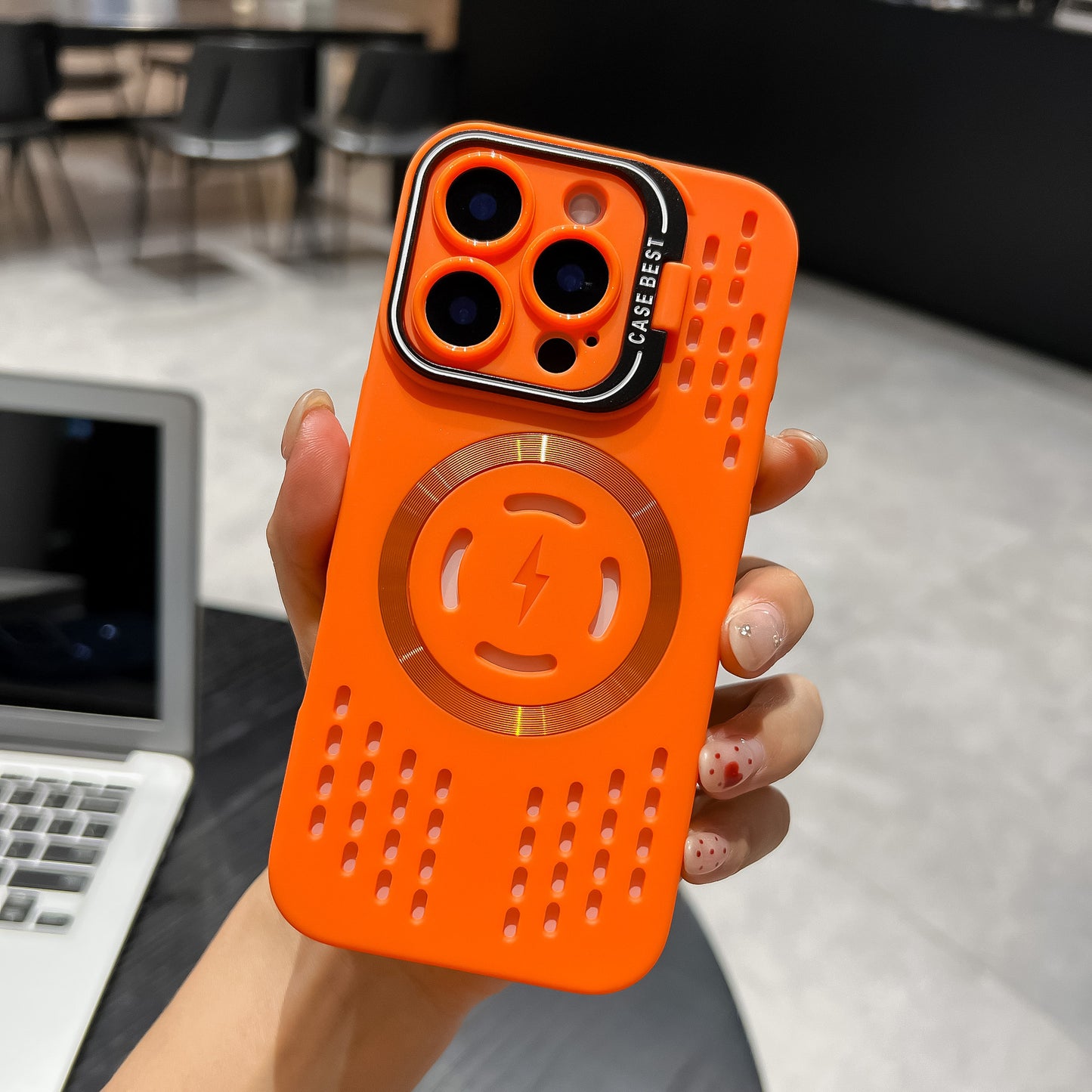 Skeleton Cooling & Invisible Lens Stand Case Cover for iPhone