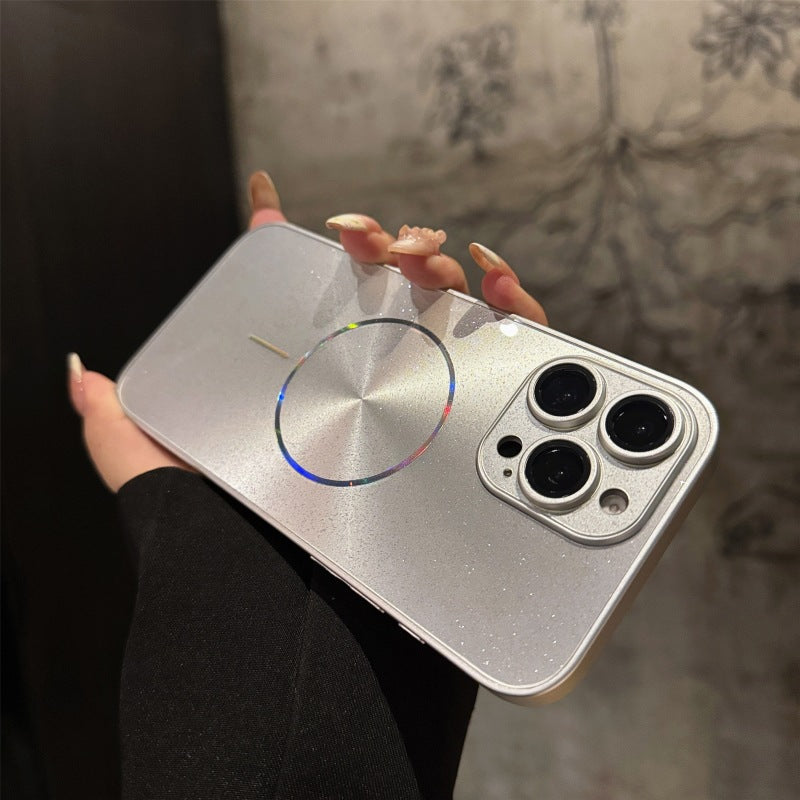 Ultra Slim Laser Magnetic Ring & Glitter Case Cover for iPhone