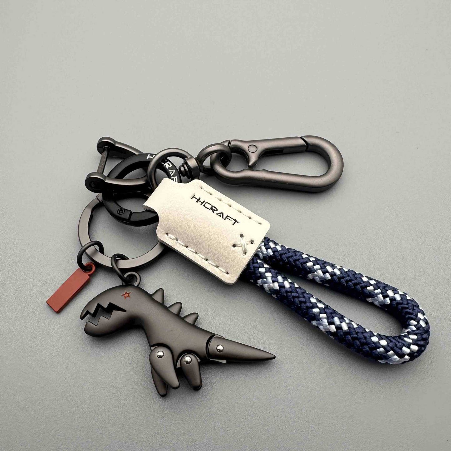 Aluminum Alloy Dinosaur Charm Paired with a Hand-woven Bracelet-🔥2nd Item at 50% OFF