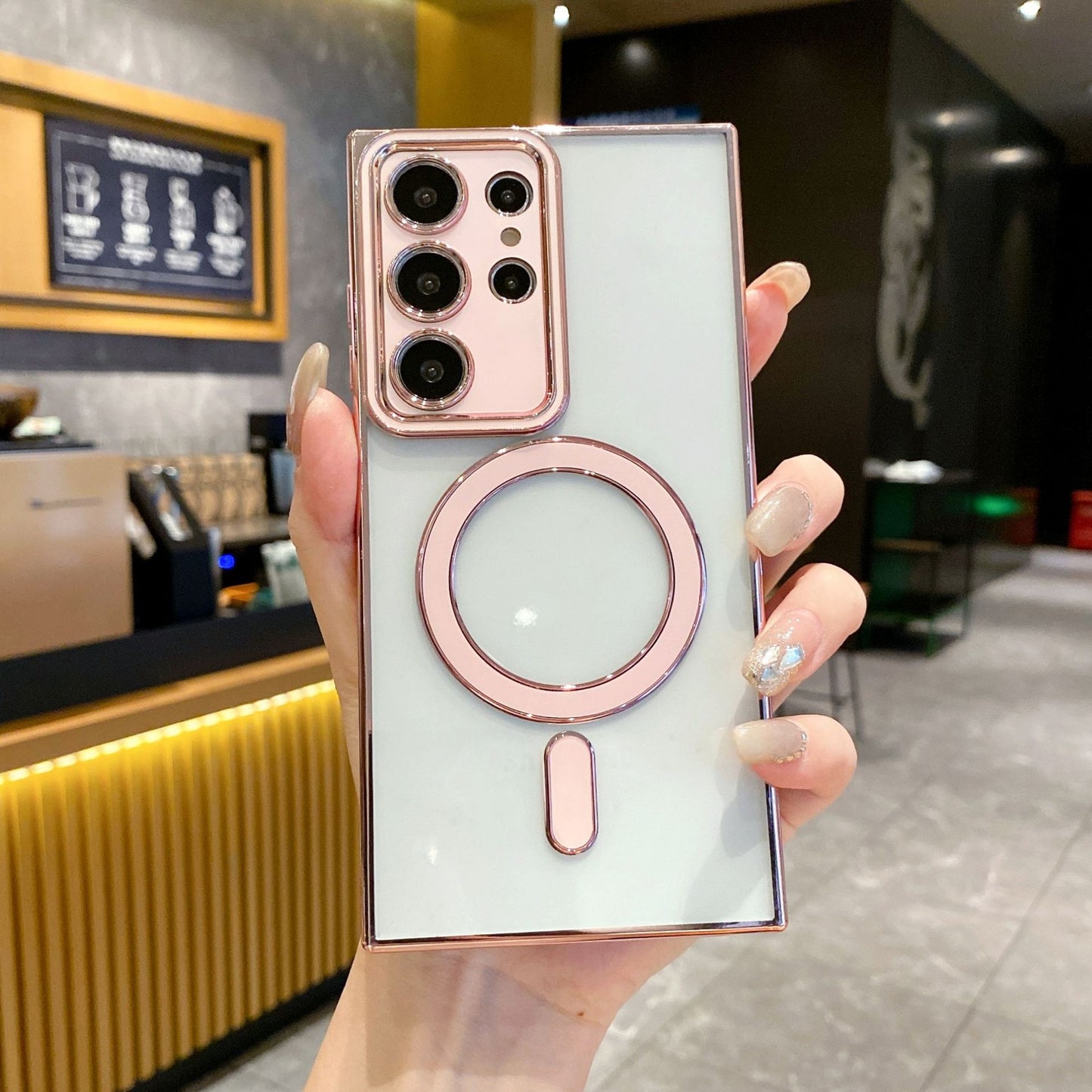 Electroplated Bezel Ultra Slim Nude Magnetic Case Cover for Samsung S Series