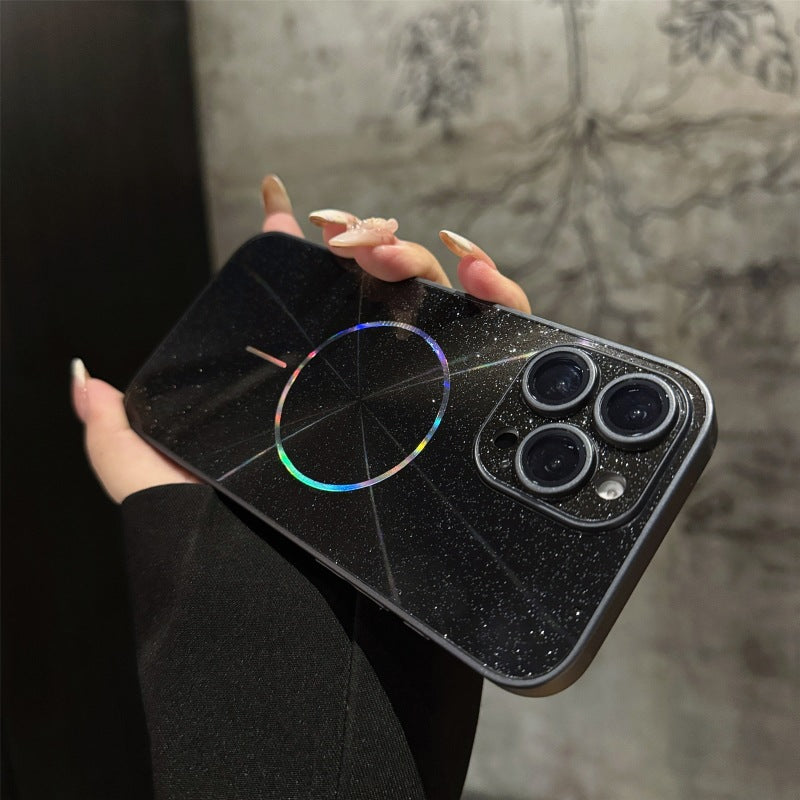 Ultra Slim Laser Magnetic Ring & Glitter Case Cover for iPhone