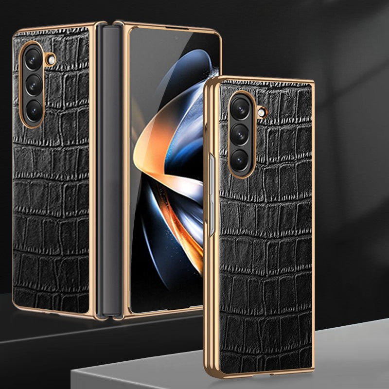 Premium Crocodile Leather Textured Case Cover for Samsung Fold Series