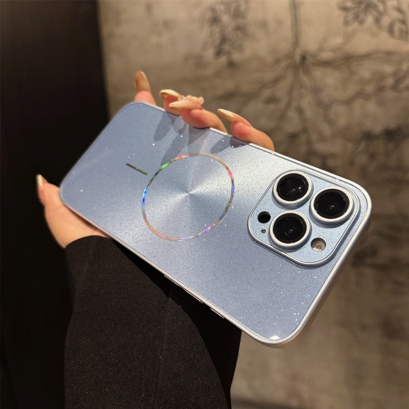 Ultra Slim Laser Magnetic Ring & Glitter Case Cover for iPhone