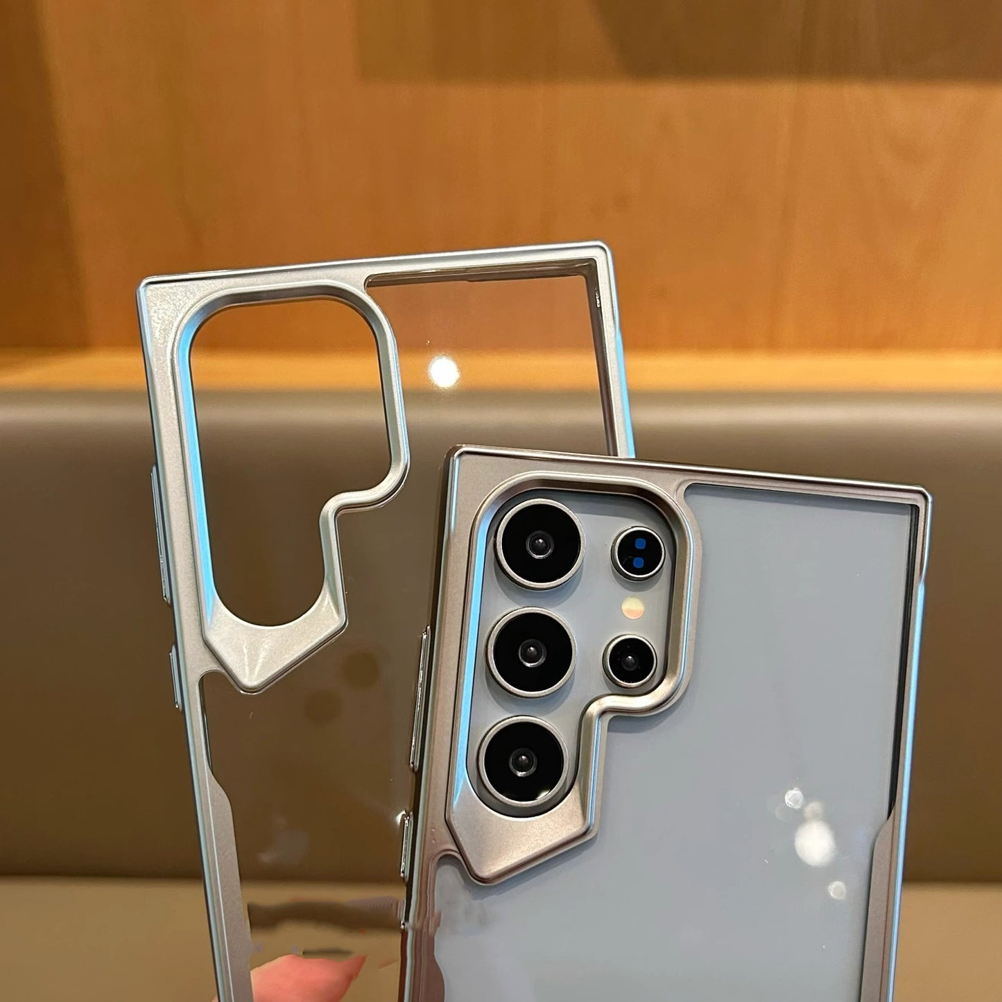 Durable Acrylic Back & Frosted Bezel & Shaped Mirror Frame Case Cover for Samsung S Series