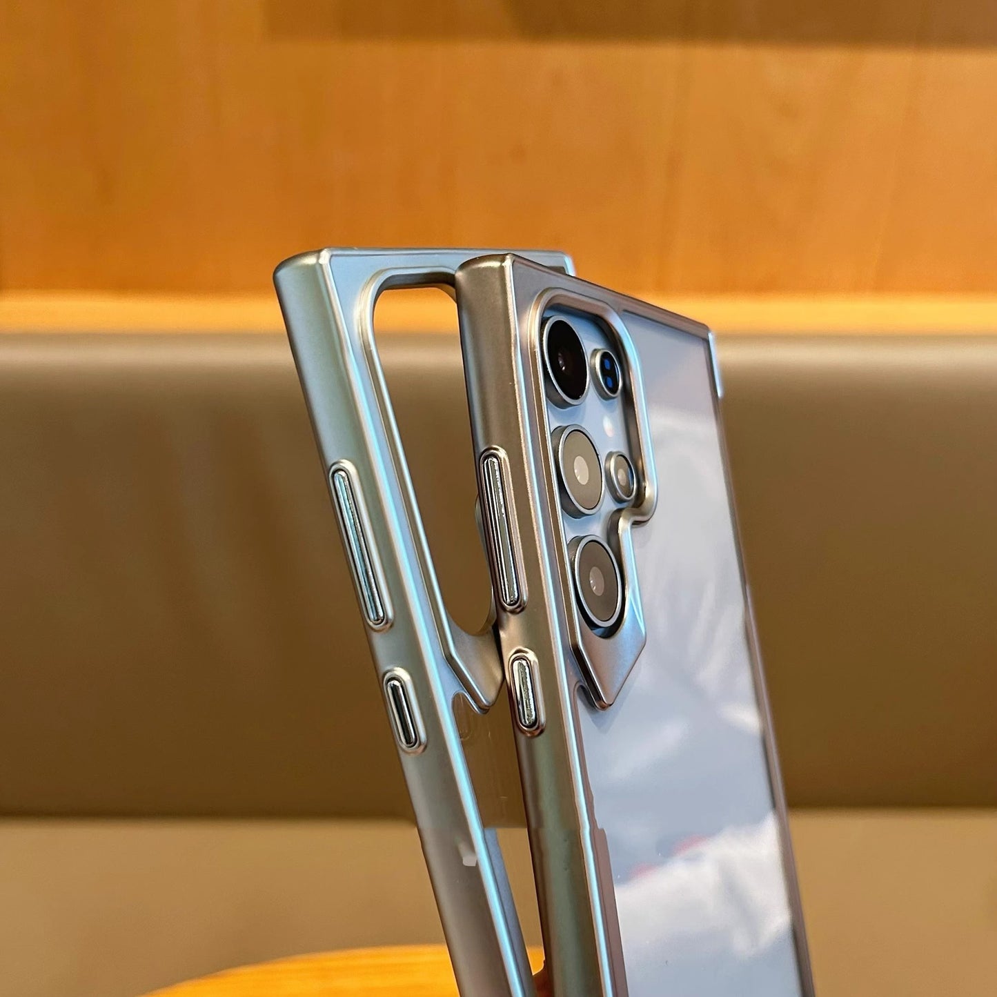 Durable Acrylic Back & Frosted Bezel & Shaped Mirror Frame Case Cover for Samsung S Series