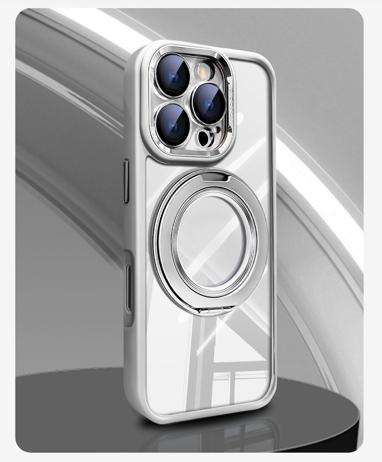 Durable Acrylic Plate & Detachable Lens Frame Case Cover for iPhone