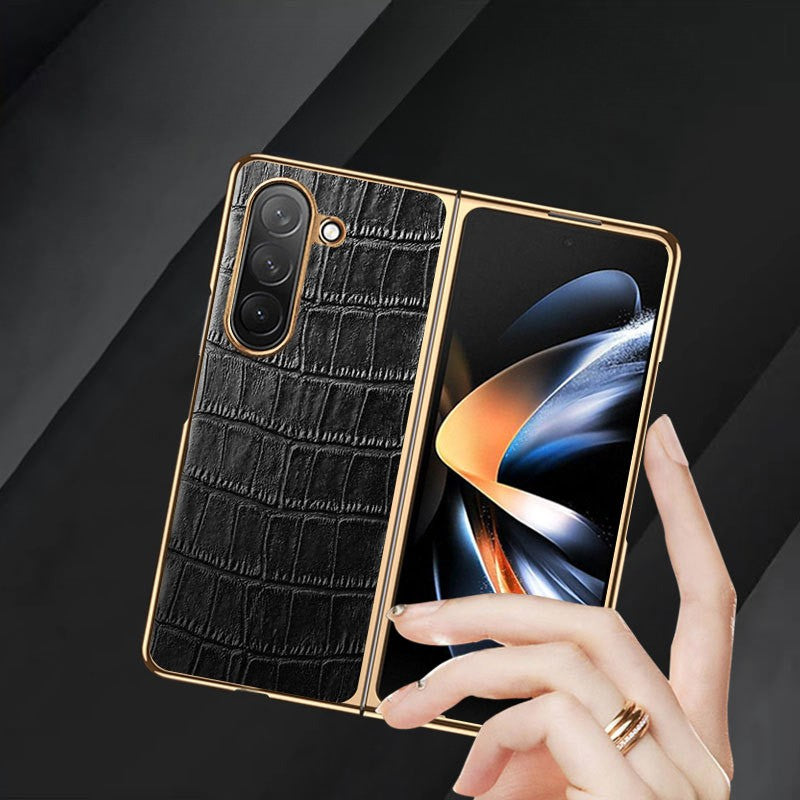 Premium Crocodile Leather Textured Case Cover for Samsung Fold Series
