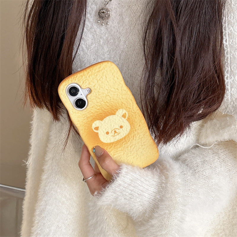 Bear-Shaped Toast Bread Case Cover for iPhone