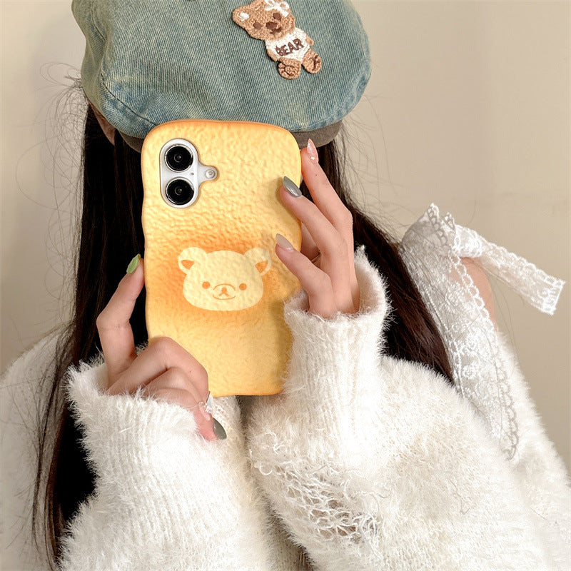 Bear-Shaped Toast Bread Case Cover for iPhone