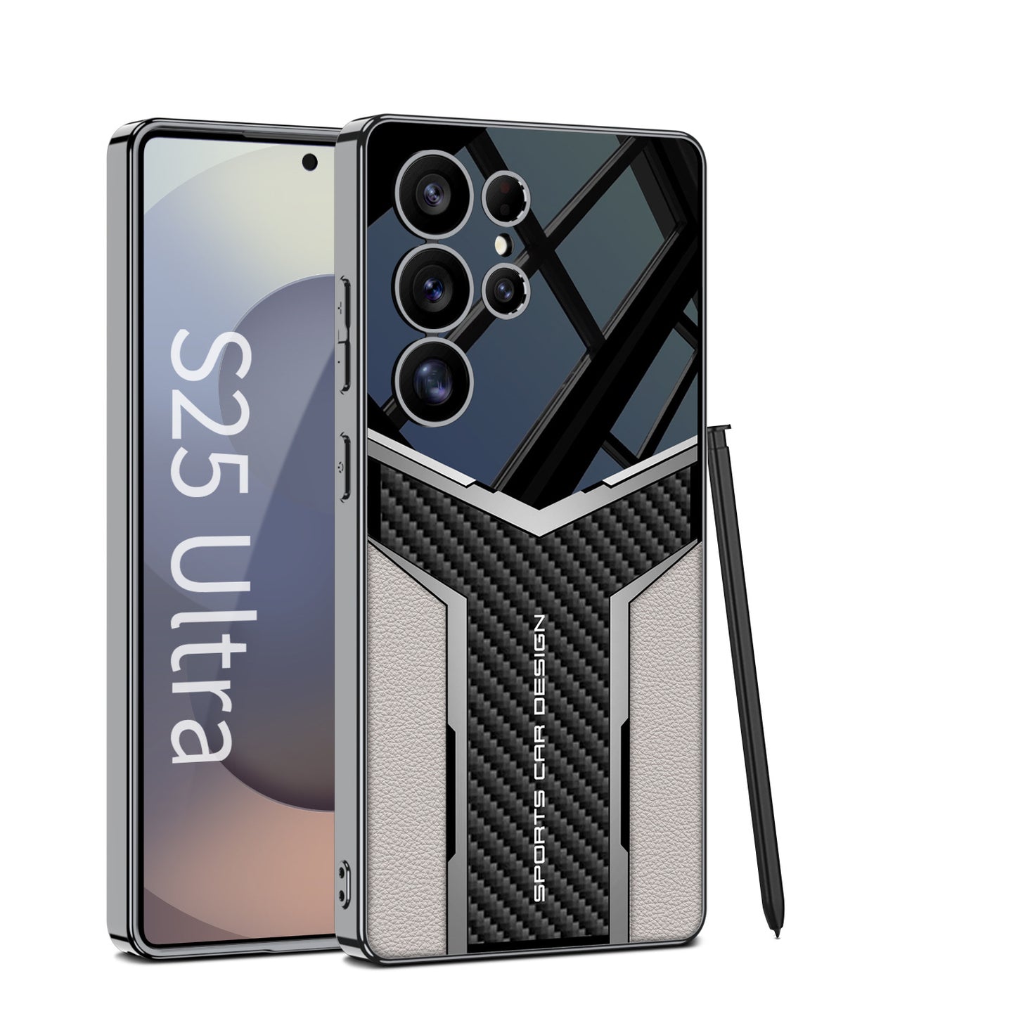 Premium Carbon Fibre And Leather Case Cover for Samsung S series