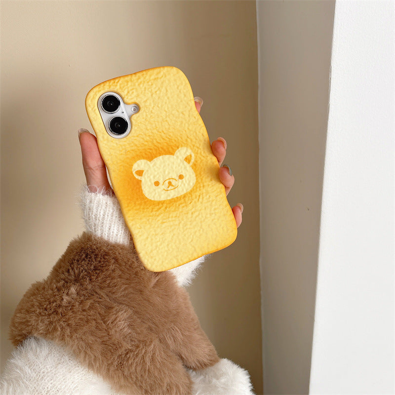 Bear-Shaped Toast Bread Case Cover for iPhone