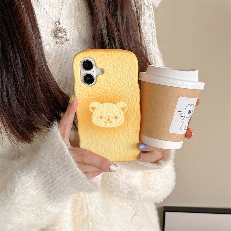 Bear-Shaped Toast Bread Case Cover for iPhone