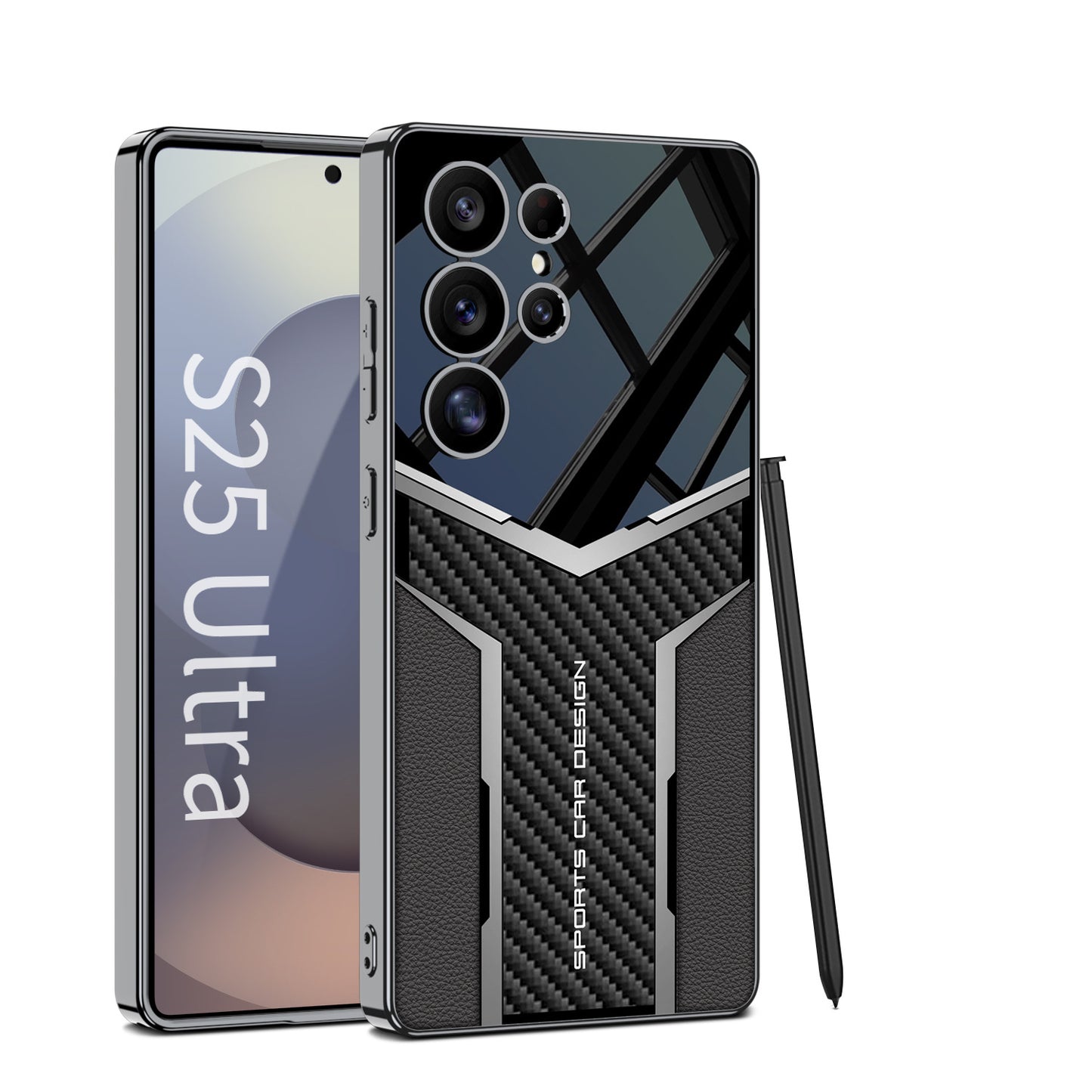 Premium Carbon Fibre And Leather Case Cover for Samsung S series