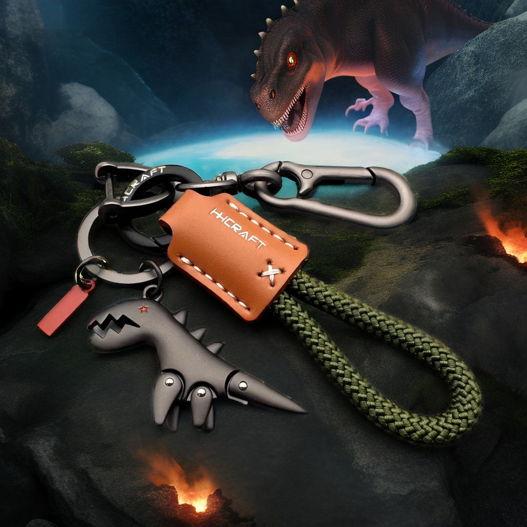 Aluminum Alloy Dinosaur Charm Paired with a Hand-woven Bracelet-š„Second Item at 40% OFF