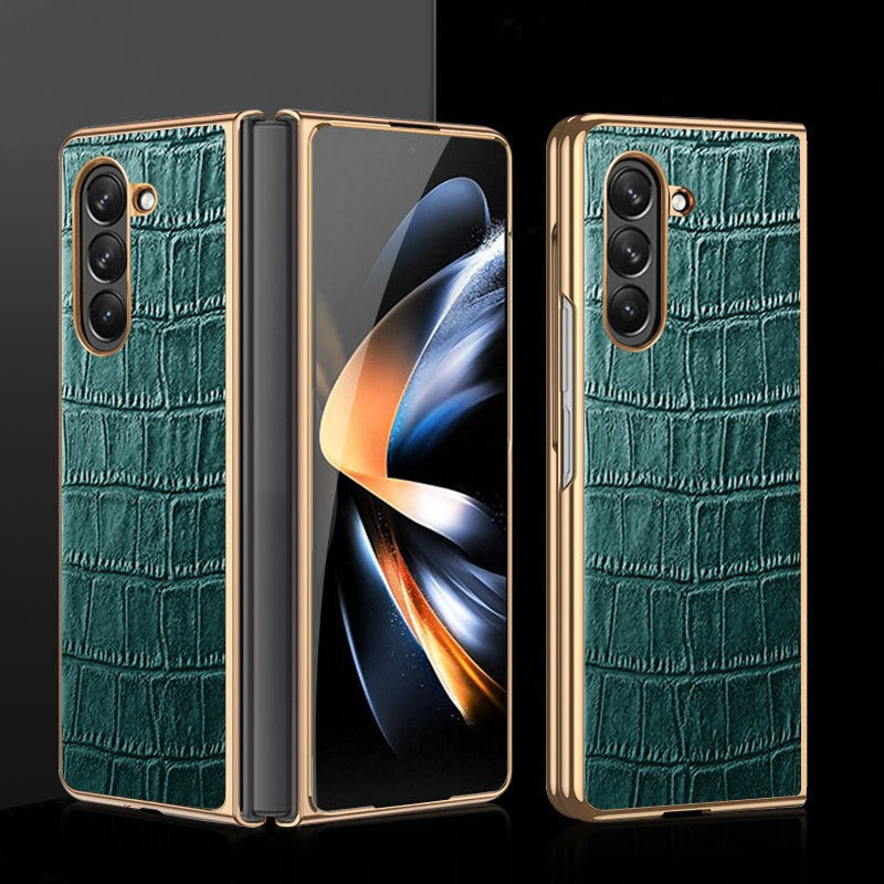 Premium Crocodile Leather Textured Case Cover for Samsung Fold Series