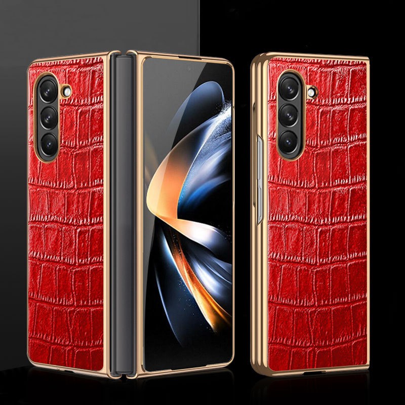 Premium Crocodile Leather Textured Case Cover for Samsung Fold Series