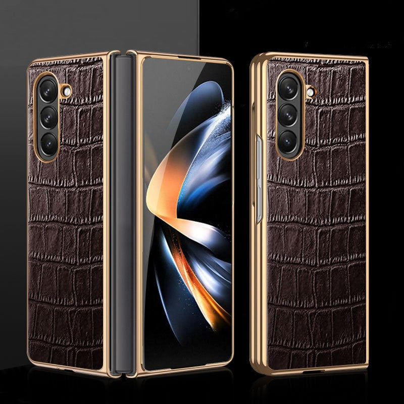 Premium Crocodile Leather Textured Case Cover for Samsung Fold Series
