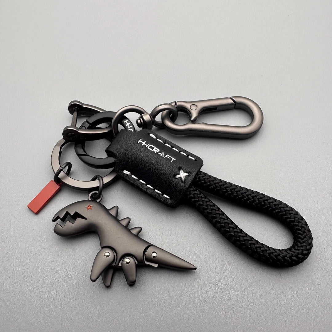 Aluminum Alloy Dinosaur Charm Paired with a Hand-woven Bracelet-🔥2nd Item at 50% OFF