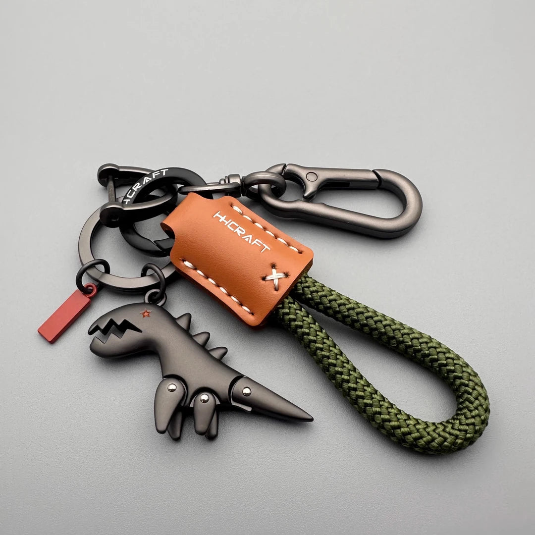 Aluminum Alloy Dinosaur Charm Paired with a Hand-woven Bracelet-🔥2nd Item at 50% OFF