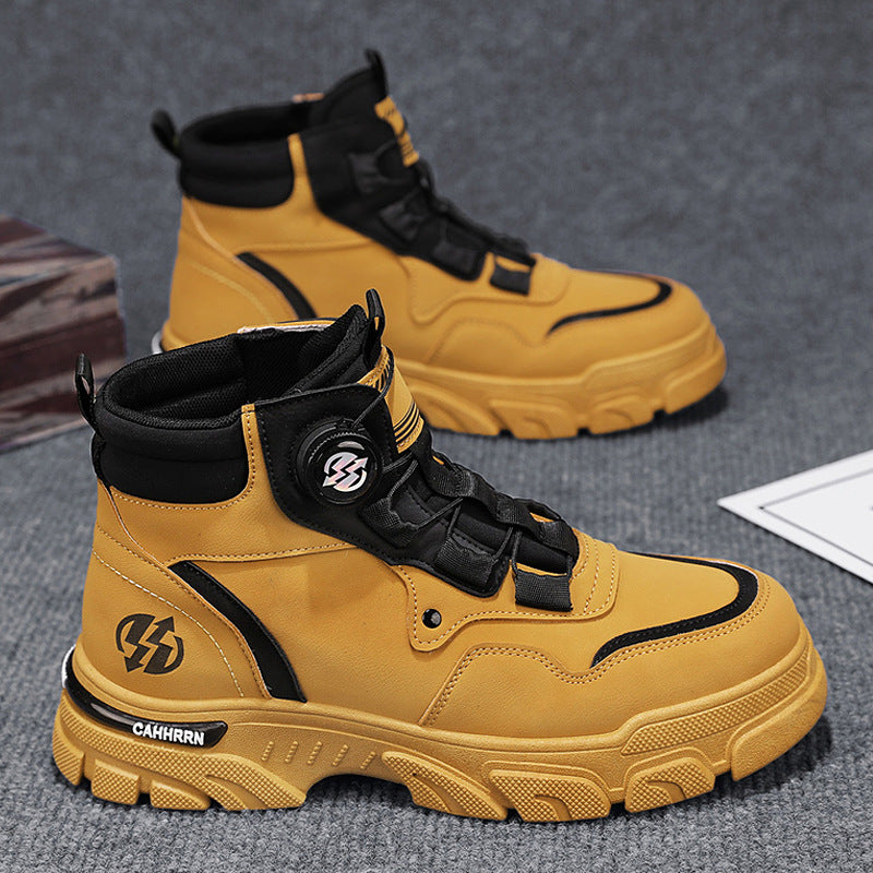 ⏰Men's outdoor swivel buckle work shoes(Waterproof, Anti-slip,Comfortable and Breathable)