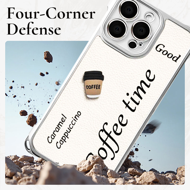 Cute Phone Cover with 3D Coffee Doll & Strap