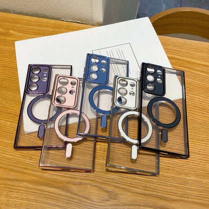 Electroplated Bezel Ultra Slim Nude Magnetic Case Cover for Samsung S Series