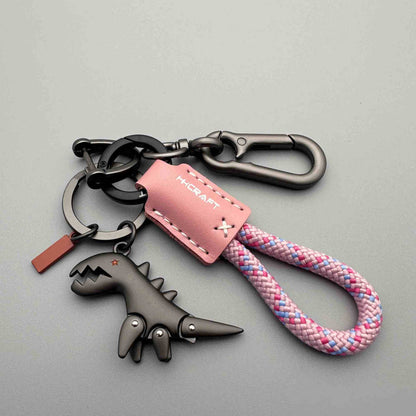 Aluminum Alloy Dinosaur Charm Paired with a Hand-woven Bracelet-🔥2nd Item at 50% OFF