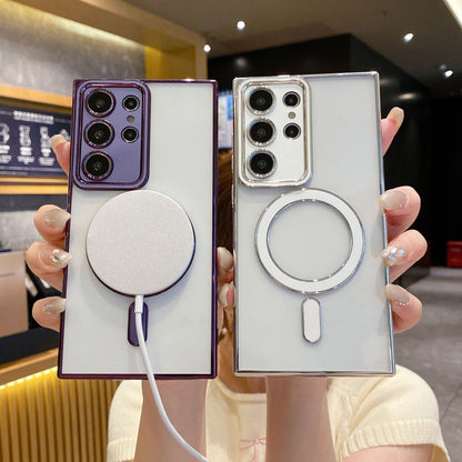Electroplated Bezel Ultra Slim Nude Magnetic Case Cover for Samsung S Series