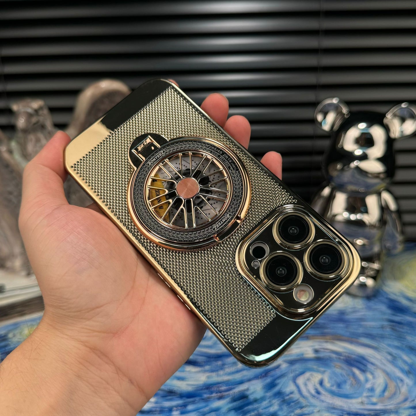 Breathable Metal Mesh & Magnetic Stand Case Cover for iPhone