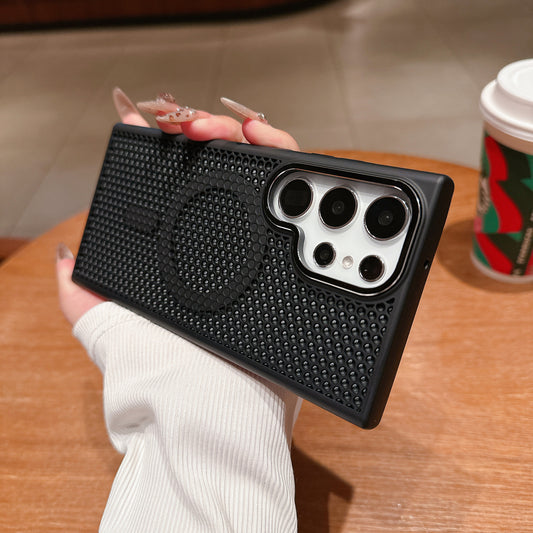 Skin-friendly Silicone Honeycomb Heat Sink & Magnetic Case Cover for Samsung S Series