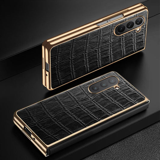 Premium Crocodile Leather Textured Case Cover for Samsung Fold Series