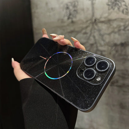 Ultra Slim Laser Magnetic Ring & Glitter Case Cover for iPhone