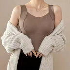 🔥 Cozy & Supported: Thickened Warm Tank Top with Shelf Bra! 👙