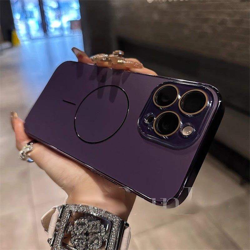 Ultra-Thin Frosted Magnetic & Brushed Metal Frame Case Cover for iPhone