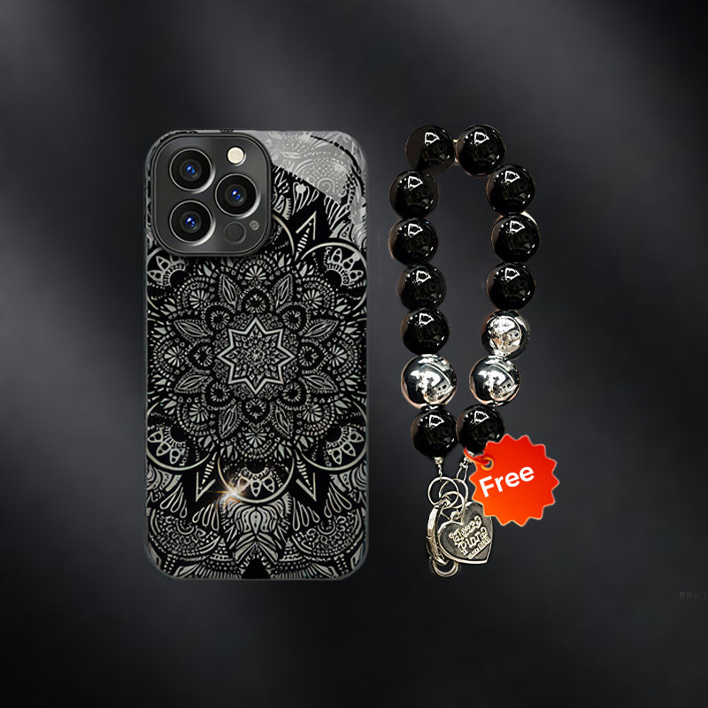 Black Mandrake Flower Case Cover for iPhone✨✨Free Bracelet Gift✨