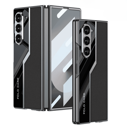 Lacquered Leather Woven Case Cover for Samsung Fold Series