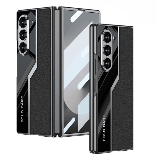 Lacquered Leather Woven Case Cover for Samsung Fold Series-⚡Support Wireless Charging⚡