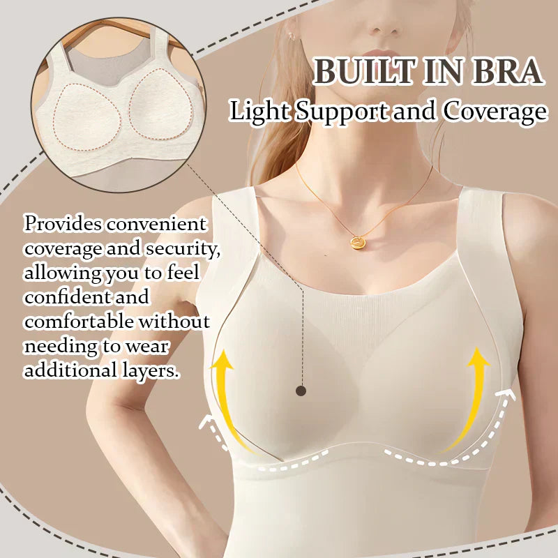 🔥 Cozy & Supported: Thickened Warm Tank Top with Shelf Bra! 👙