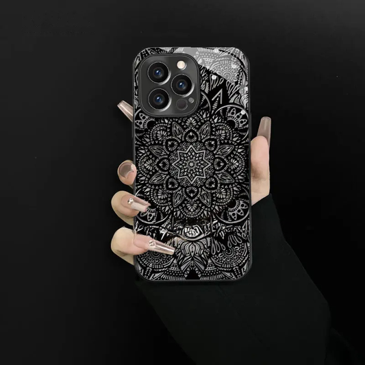 Black Mandrake Flower Case Cover for iPhone✨✨Free Bracelet Gift✨✨