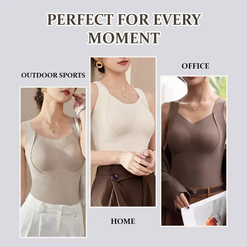 🔥 Cozy & Supported: Thickened Warm Tank Top with Shelf Bra! 👙
