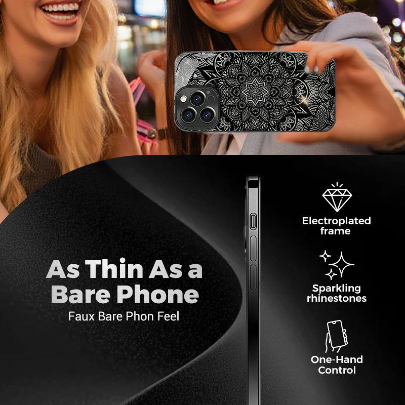 Black Mandrake Flower Case Cover for iPhone✨✨Free Bracelet Gift✨