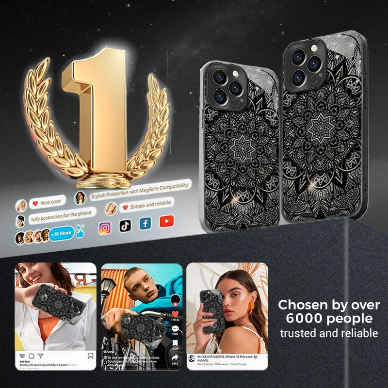 Black Mandrake Flower Case Cover for iPhone✨✨Free Bracelet Gift✨