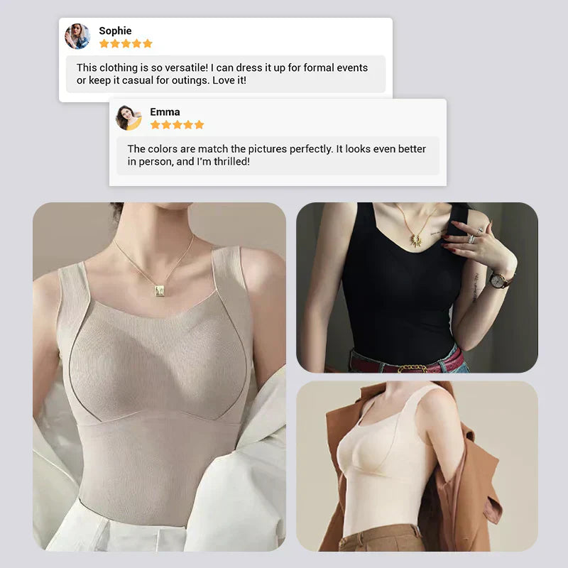 🔥 Cozy & Supported: Thickened Warm Tank Top with Shelf Bra! 👙