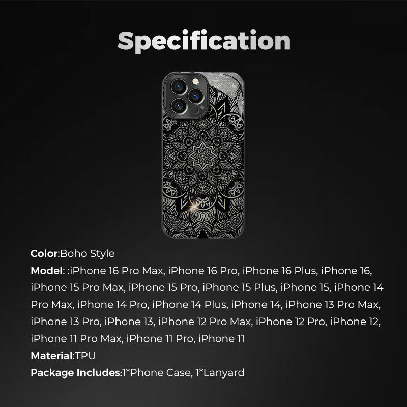 Black Mandrake Flower Case Cover for iPhone✨✨Free Bracelet Gift✨