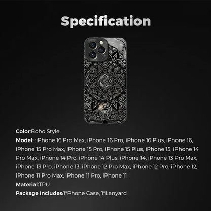 Black Mandrake Flower Case Cover for iPhone✨✨Free Bracelet Gift✨