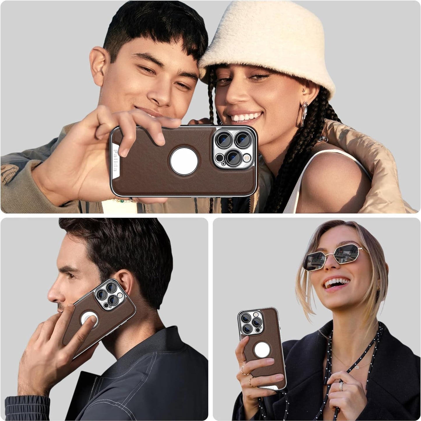 Calf Leather & Light Luxury Case Cover for iPhone