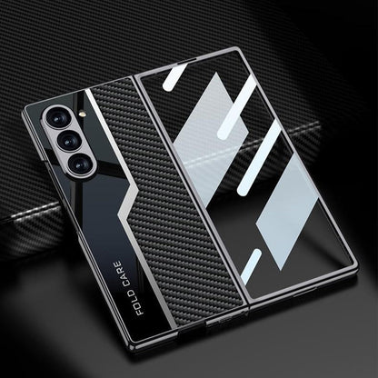 Lacquered Leather Woven Case Cover for Samsung Fold Series