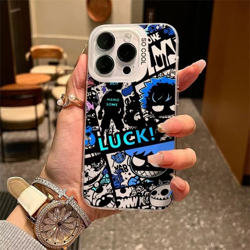 New Electroplated Reflective Coating Comic-Style Case Cover for iPhone-🎁Buy 2 items 2nd get 50% off