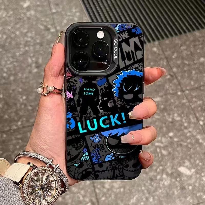 New Electroplated Reflective Coating Comic-Style Case Cover for iPhone-🎁Buy 2 items 2nd get 50% off