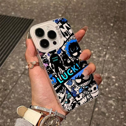 New Electroplated Reflective Coating Comic-Style Case Cover for iPhone-🎁Buy 2 items 2nd get 50% off